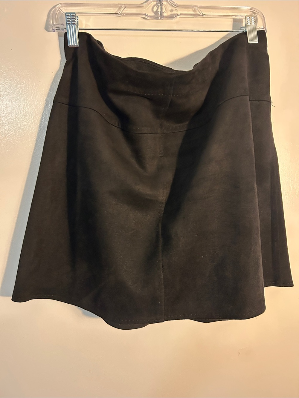 Max Studio Black Suede A-Line Skirt